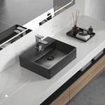 Inter Ceramic Умивалник за баня Мия 51х42см, черен мат за мебел или плот (icb 5042mb)
