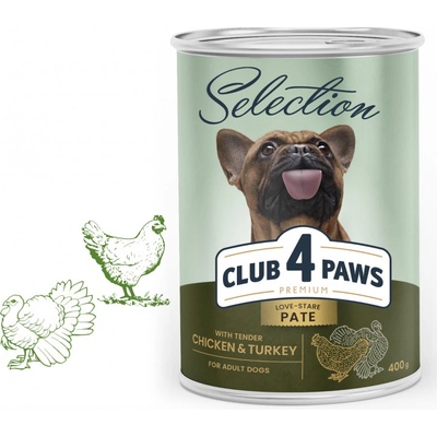 Club 4 Paws Premium Selection Adult s kuracím a morčacím mäsom 400 g