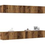 vidaXL Комплект стенен ТВ шкаф, 4 части, старо дърво, 100x30x30 см (3328945)