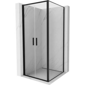 Mexen Exo-B Duo отваряща се душ кабина 90 x 90 см, прозрачна, черна - 814-090-090-70-00 (814-090-090-70-00)