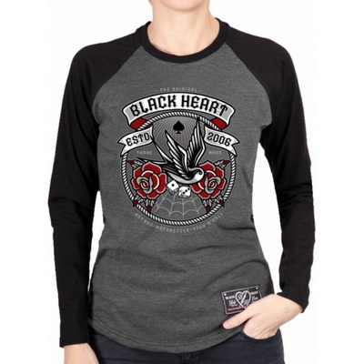 tričko street black heart SWALLOW ROSE Čierna