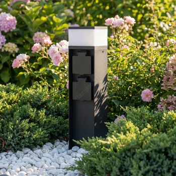 Brilagi - Външна лампа с 2 SCHUKO контакта 1xG9/11W/230V IP44 черна (BG3313)