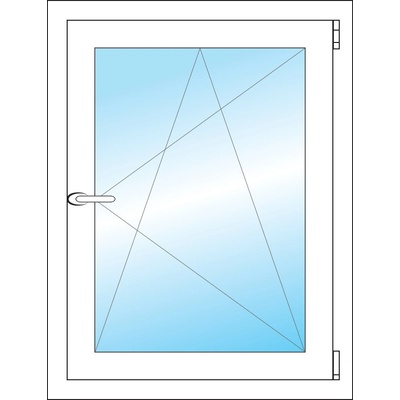 OKNA HNED Plastové okno 62x81 cm (620x810 mm) bílé otevíravé a sklopné pravé