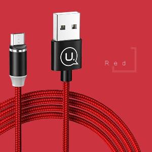 USAMS Кабел магнитен U-Sure 2.1A плетен, червен (Usa000277)