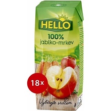 Hello 100% Jablková šťava mrkva 18 x 250 ml