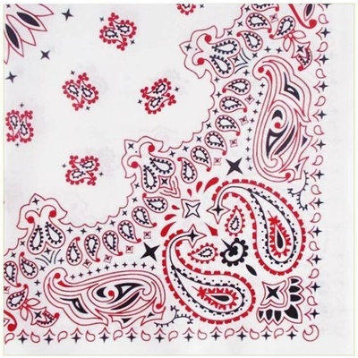 Woodrow bandana šátek bílá/černá/červená