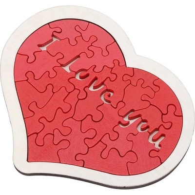 Dřevěný hlavolam Srdce Puzzle I love you