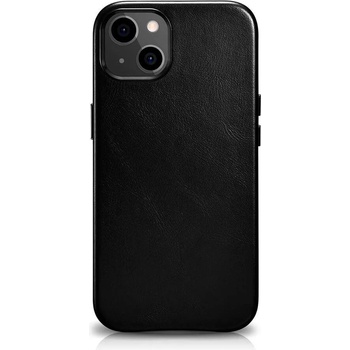 ICARER Leather Oil Wax MagSafe Case - кожен (естествена кожа) кейс с MagSafe за iPhone 13 mini (черен)