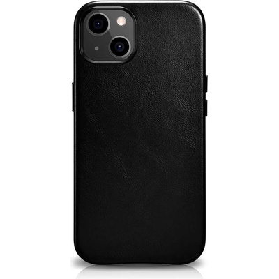 ICARER Leather Oil Wax MagSafe Case - кожен (естествена кожа) кейс с MagSafe за iPhone 13 mini (черен)