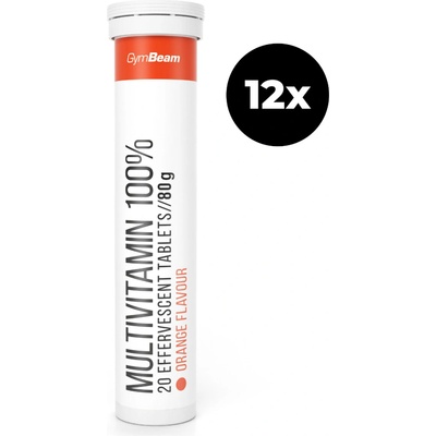 GymBeam Multivitamín 100% šumivý pomaranč 12 x 20 tabliet