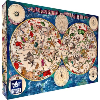 Black Sea Puzzles Пъзел Black Sea от 1000 части - Небесна карта, 1670 г. , Фредерик де Вит (BS82231)