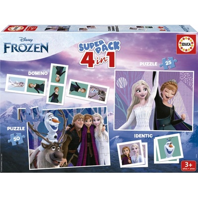 Educa Puzzle 4v1 Frozen 2x puzzle pexeso a domino 40-99 dílků od 294 Kč ...