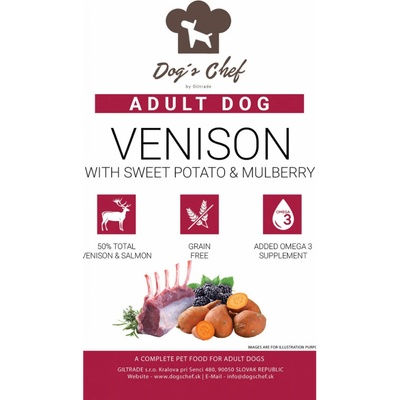 Dog's Chef Venison & Salmon With Sweet Potato & Mulberry Adult 15 kg