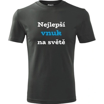 Tričko Nejlepší vnuk na světě dárek pro vnouče grafitové