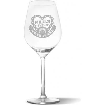 Sablio Sklenička na víno Miluji svého motorkáře 490 ml