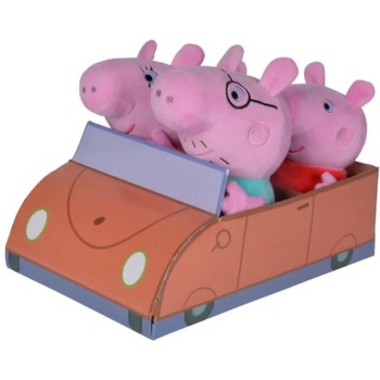 Image 1 of Simba Toys Семейство плюшени герои в кола - Peppa Pig
