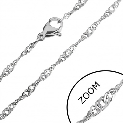 Šperky eshop Točitý ocelový řetízek ploché čtverce Y38.13