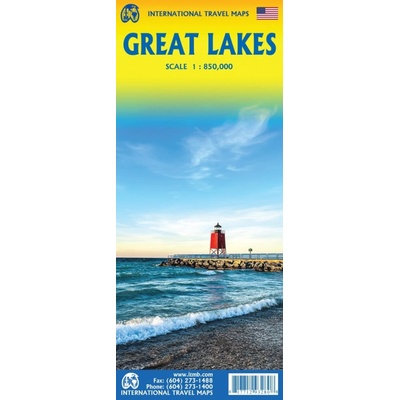 mapa Great Lakes Region USA/Canada 1:1 mil