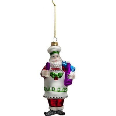 Clayre & Eef Vánoční ozdoba ve tvaru Santy - Ø 8*6*17cm