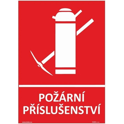 DUKO POŽÁRNÍ PŘÍSLUŠENSTVÍ Formát: 148 x 210 mm, Materiál: plast 1 mm, samolepící vinylová fólie