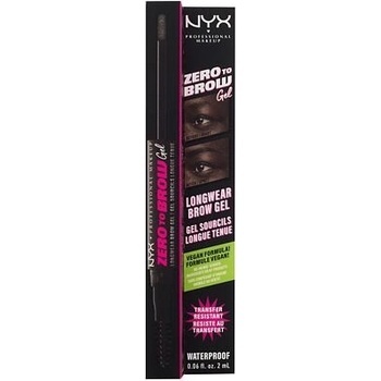 NYX Professional Makeup Zero To Brow barevný gel na obočí 08 Black 2 ml