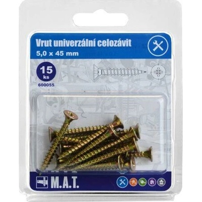 vrut un.celozávit 5,0x 45mm ZZ (15ks)