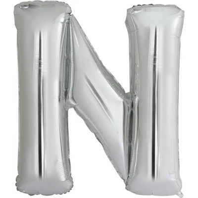 Amscan Фолиев балон буква N сребърен 86 см