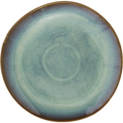 MADAM STOLTZ Velký kameninový talíř Green Reactive Glaze 27 cm, zelená barva, keramika
