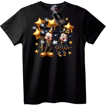 NOONEBRAND Тениска Mickey & Minnie Златни Звезди - XS, White