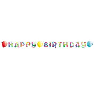 Банер Happy Birthday - Цветни балони