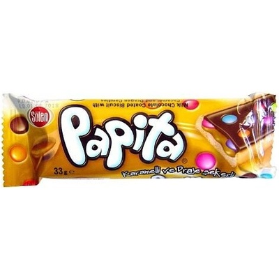 Papita mléčná oplatka s karamelem, dražé a čokoládou 33 g