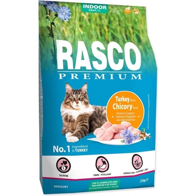 Rasco Premium Cat Kibbles Indoor Turkey Chicori Root 2 kg