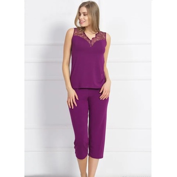 Image 1 of Стилна лятна пижама в лилав цвят с дантела