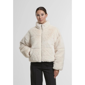Urban Classics Мъжко Пухено Яке Ladies Short Faux Fur Puffer Jacket whitesand XSUB-TB7935-02903 - Тъмносив, размер XL