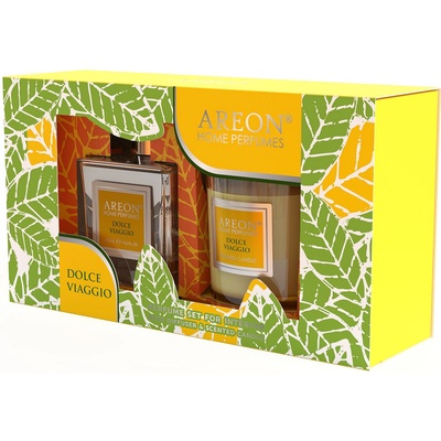 Areon Комплект ароматна свещ Areon Classic - С ароматни пръчици, Dolce Viaggio (SHP16_G01)