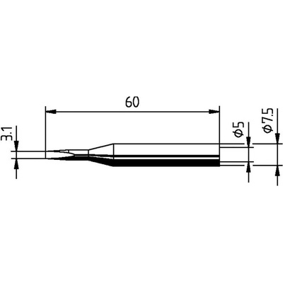 Ersa 0172KD pájecí hrot dlátový, rovný Velikost hrotů 3.10 mm Obsah 1 ks