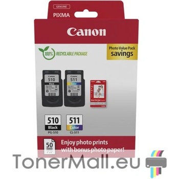 Canon Комплект 2бр. мастилени касети Canon PG-510 Black / CL-511 Color Photo Value Pack, 2970B017AA