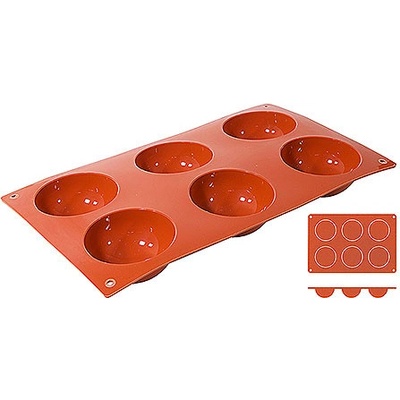Contacto Silikonová forma na 6 polokoulí o průměru 70 mm 6630/076 terakotová