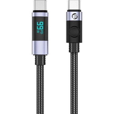 Orico LDC2C USB-C - USB-C PD 100W s LED displejem 480 Mbps 3m černý