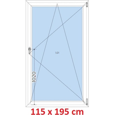 Soft Plastové okno 1150 x 1950 mm otevíravé a sklopné Dub bahenní