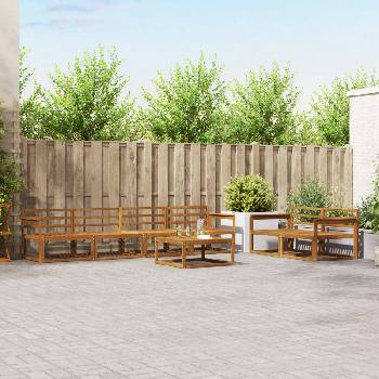 vidaXL Комплект дивани за открито 7 pcs Естествен (3367217)