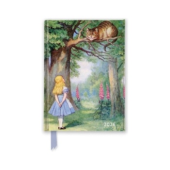 Flame Tree Publishing Alice & the Cheshire Cat 2026 Luxury Pocket Diary Planner - Week to View