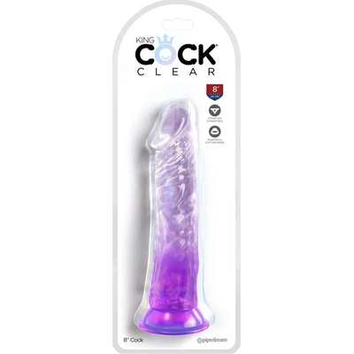 King Cock Clear model 8" priehľadný fialový s prísavkou 21,8 cm