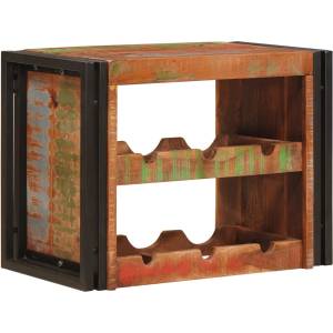 vidaXL Винен рафт Кафяво 60 x 45 x 33 см Солидна рециклирана дървесина (4104756)