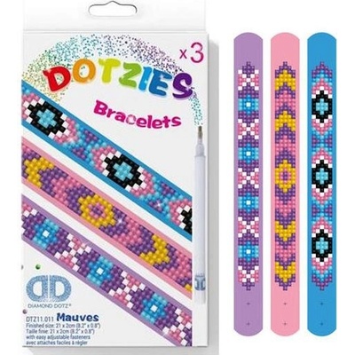 DOTZIES Náramky fialové vzory