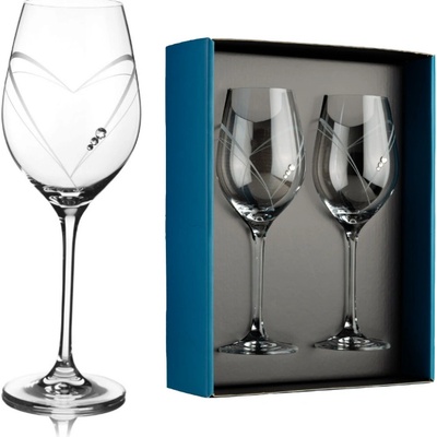 Swarovski Element poháre na biele víno Aphrodite s kryštálmi 2 x 360 ml