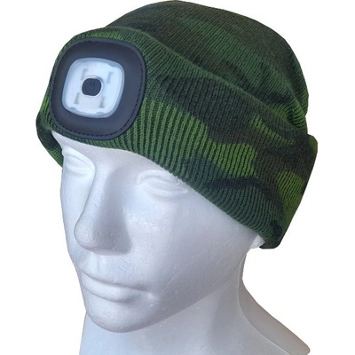 Čiapka s LED svietidlom camo