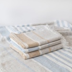 Linen Tales Синьо ленено одеяло за плаж 140x170 cm Allure Stripe - Linen Tales (LT-BL-170x140-ALML)