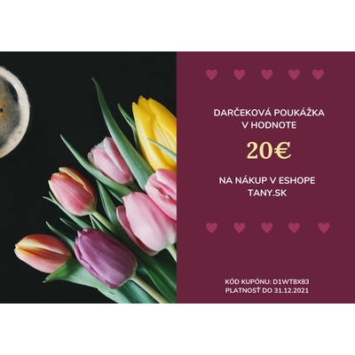 Darčeková poukážka v hodnote 20€