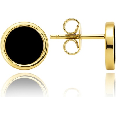 MINET JMG0304BGE00 Elegantní zlaté náušnice s onyxem Au 585/1000 1,65g